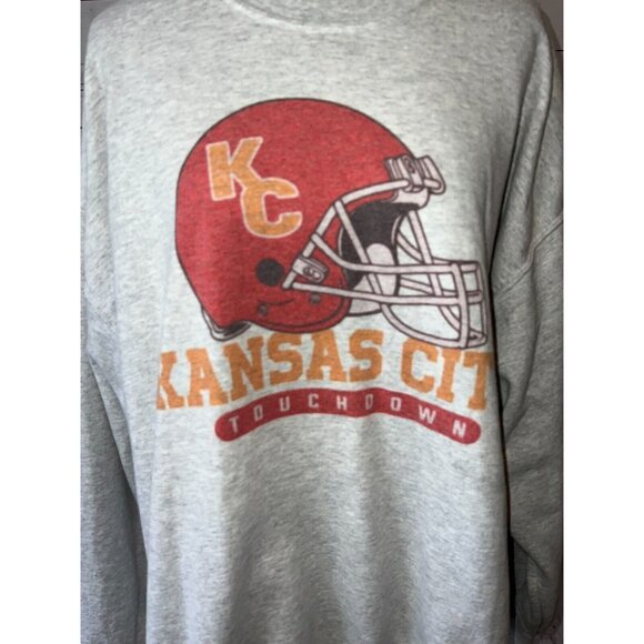 Kansas City Chiefs NFL Touchdown Helmet Pullover Sweatshirt XXL 2X Gildan Heavy - Picture 6 of 6
